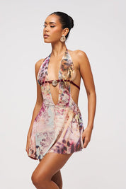 Burgundy coral dress