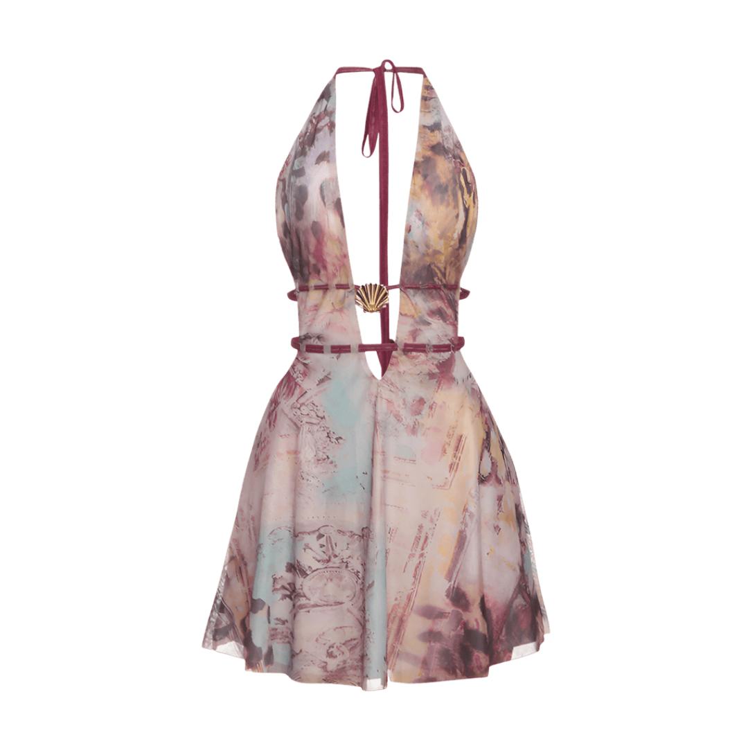 Burgundy coral dress